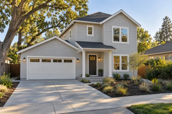 Two-story house with a two-car garage