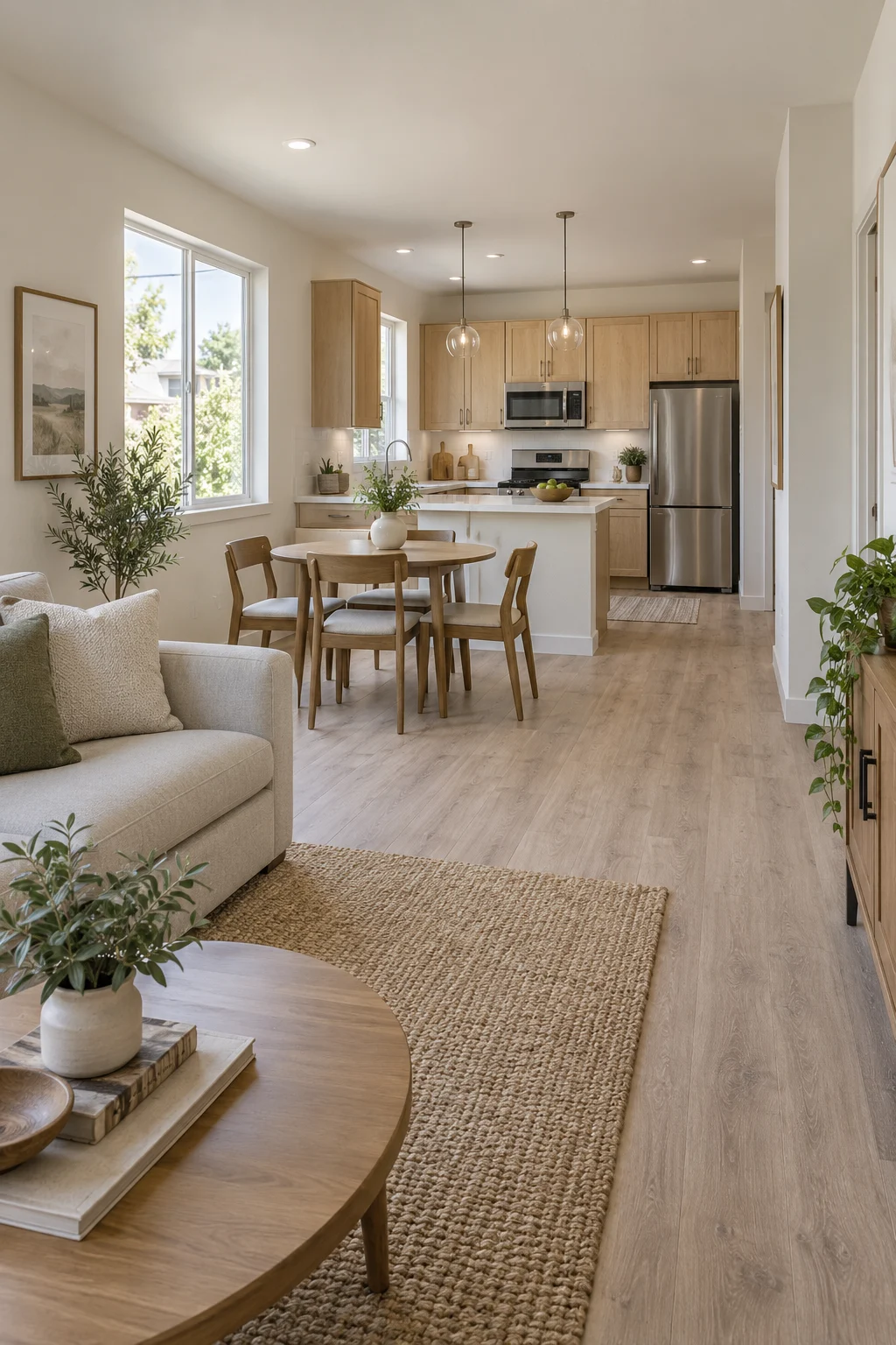 Small apartment with a kitchen and living area