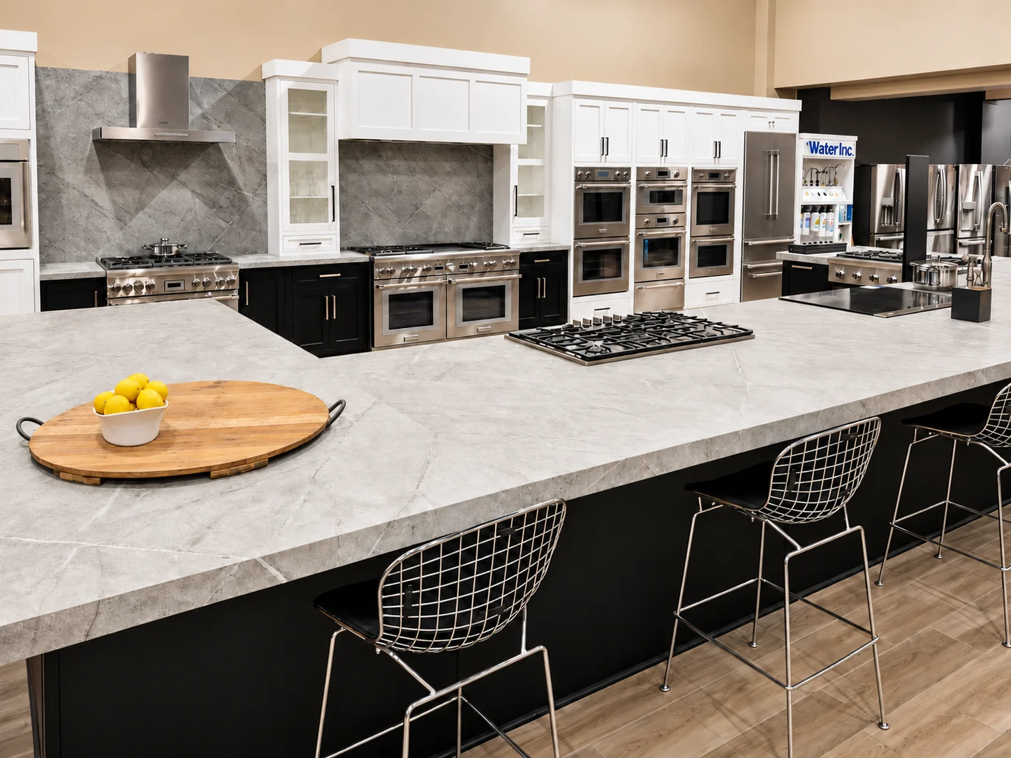 White kitchen with built-in appliances