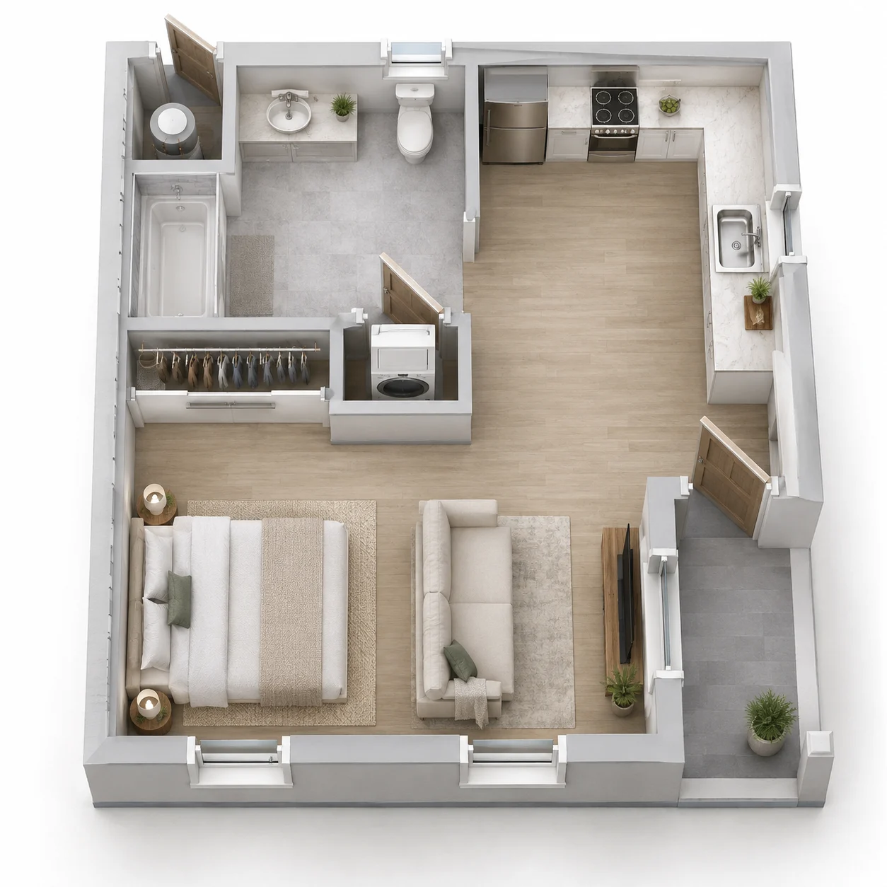 Shelf Ready Studio 3D floor plan
