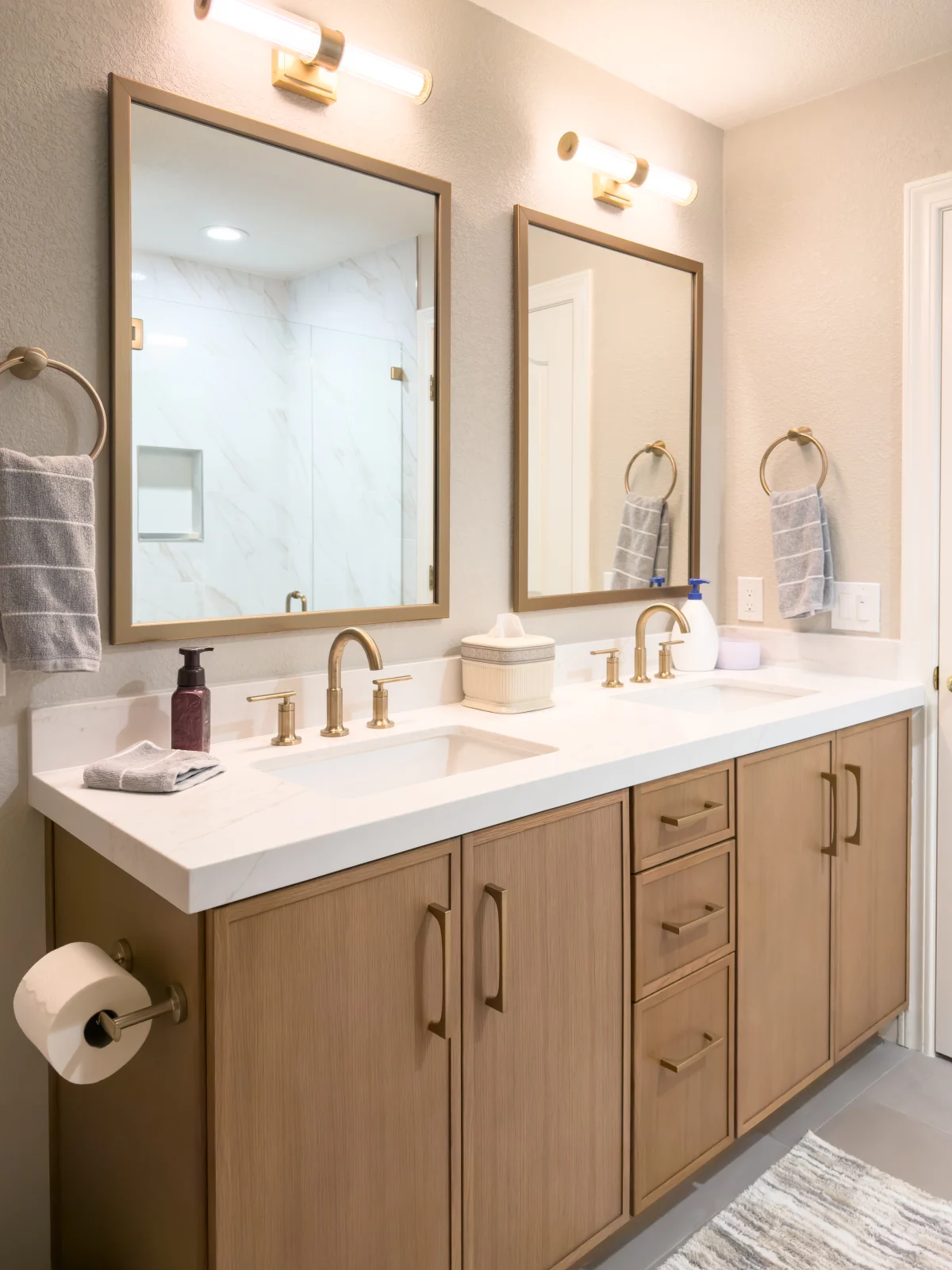 Warm Contemporary Two-Bathroom Remodel, photo 17
