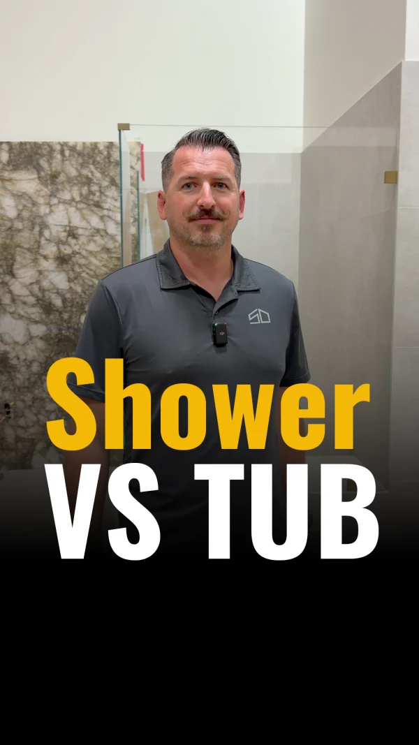 Choosing between a shower and a tub.